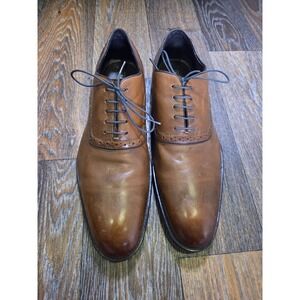 Aston Grey Drake Mens Tan Brown Leather Oxford Dress Shoes Size 12 110066